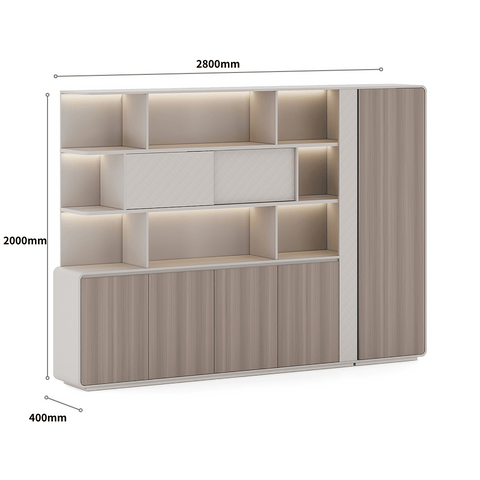 Anders-D Executive Office Wooden Open Display Shelf Cabinet