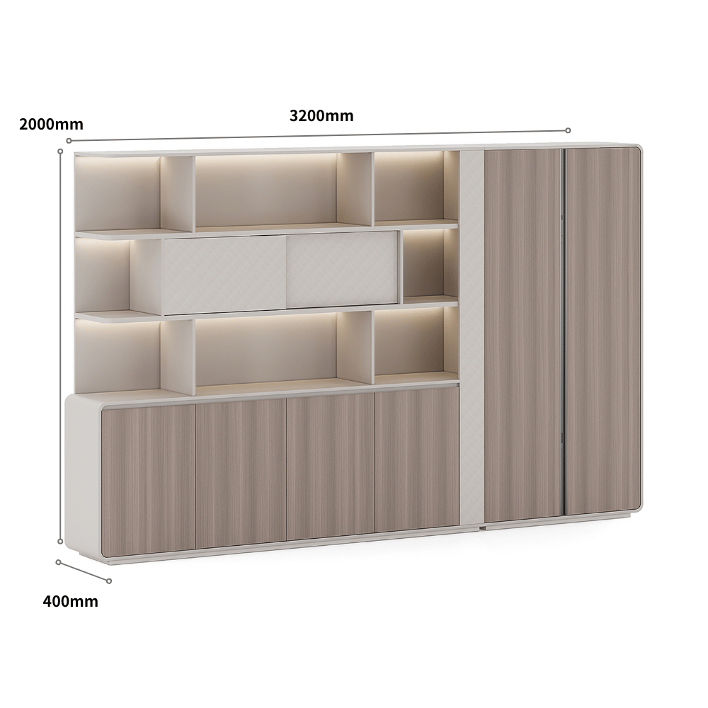 Anders-D Executive Office Wooden Open Display Shelf Cabinet