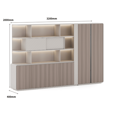 Anders-D Executive Office Wooden Open Display Shelf Cabinet