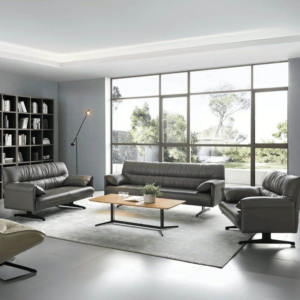 Antohn Three Seater Luxury Leather Lounge Sofa