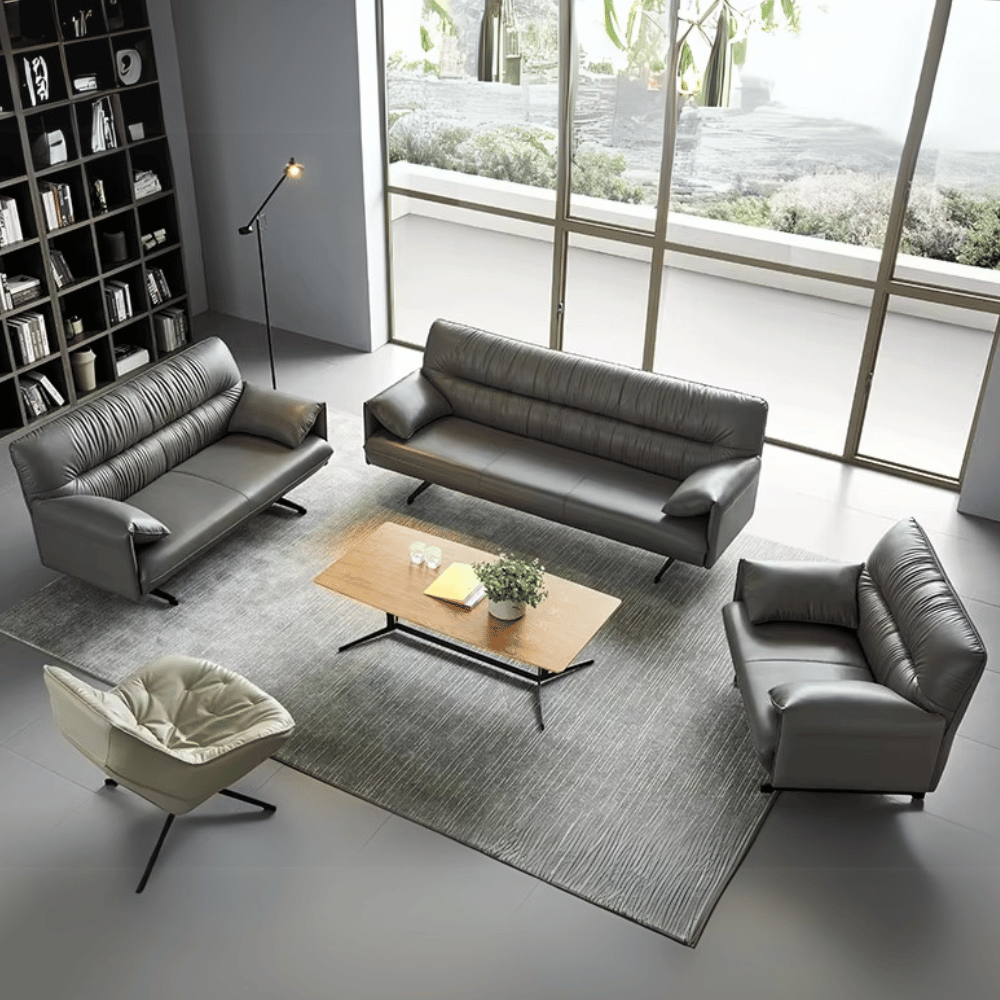 Antohn Three Seater Luxury Leather Lounge Sofa