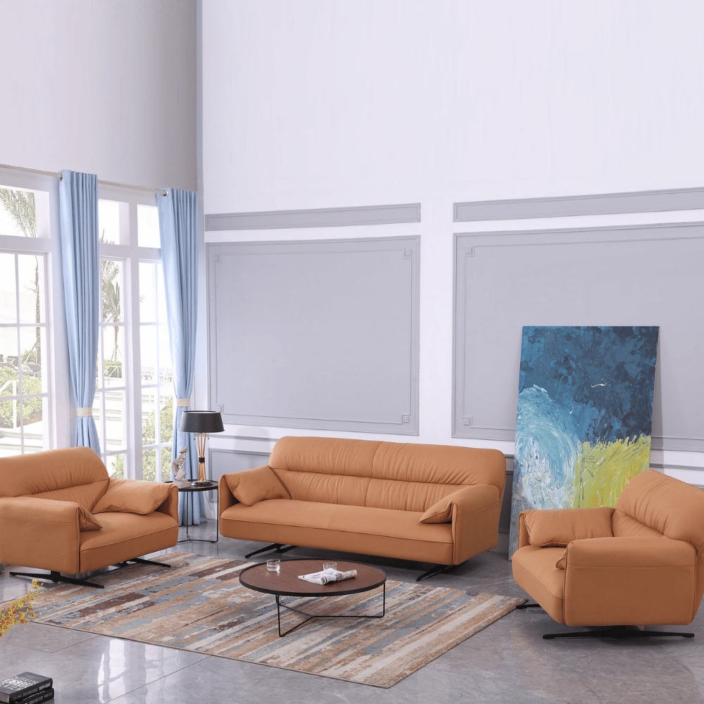 Antohn Three Seater Luxury Leather Lounge Sofa