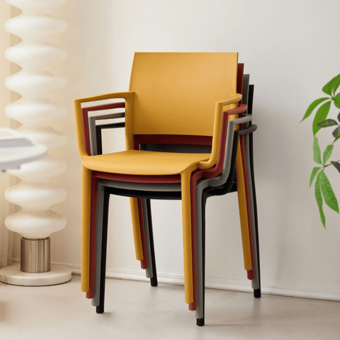 Ara-B Stackable Plastic Chair with Armrest