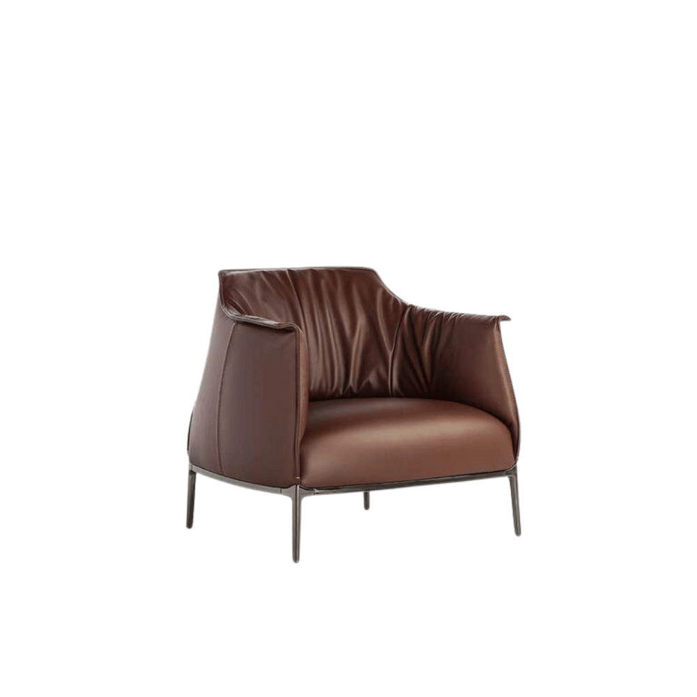 Archibald Single Seater Modern Italian Leather Lounge Sofa Armchair