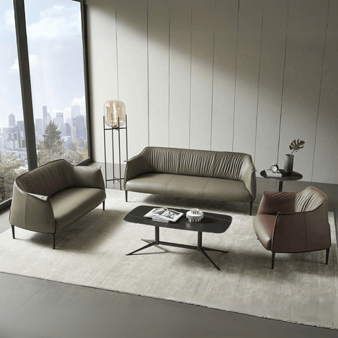 Archibald Two Seater Modern Italian Leather Lounge Sofa