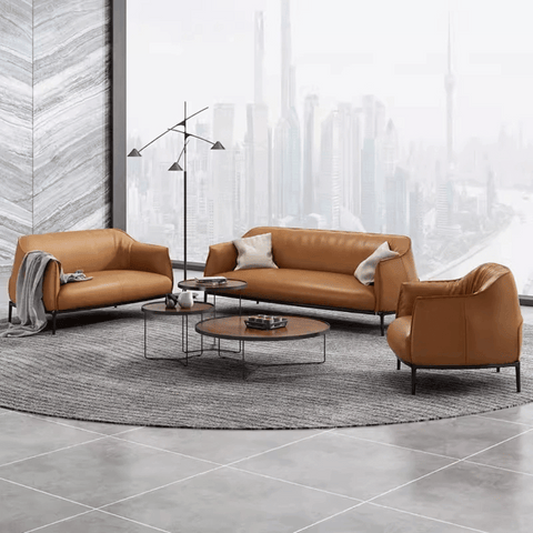 Archibald Two Seater Modern Italian Leather Lounge Sofa