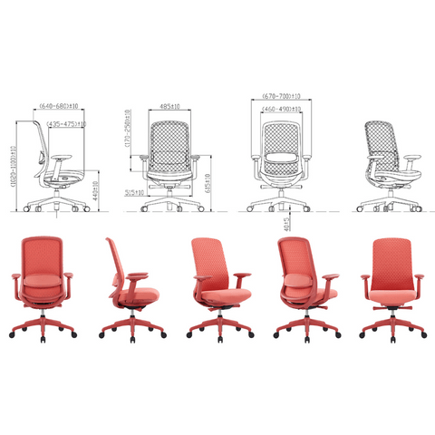 Ares-M Mid Back 3D Knitted Mesh Ergonomic Office Chair