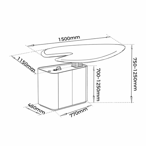 Arise Modern Collaborative Electric Standing Meeting Table