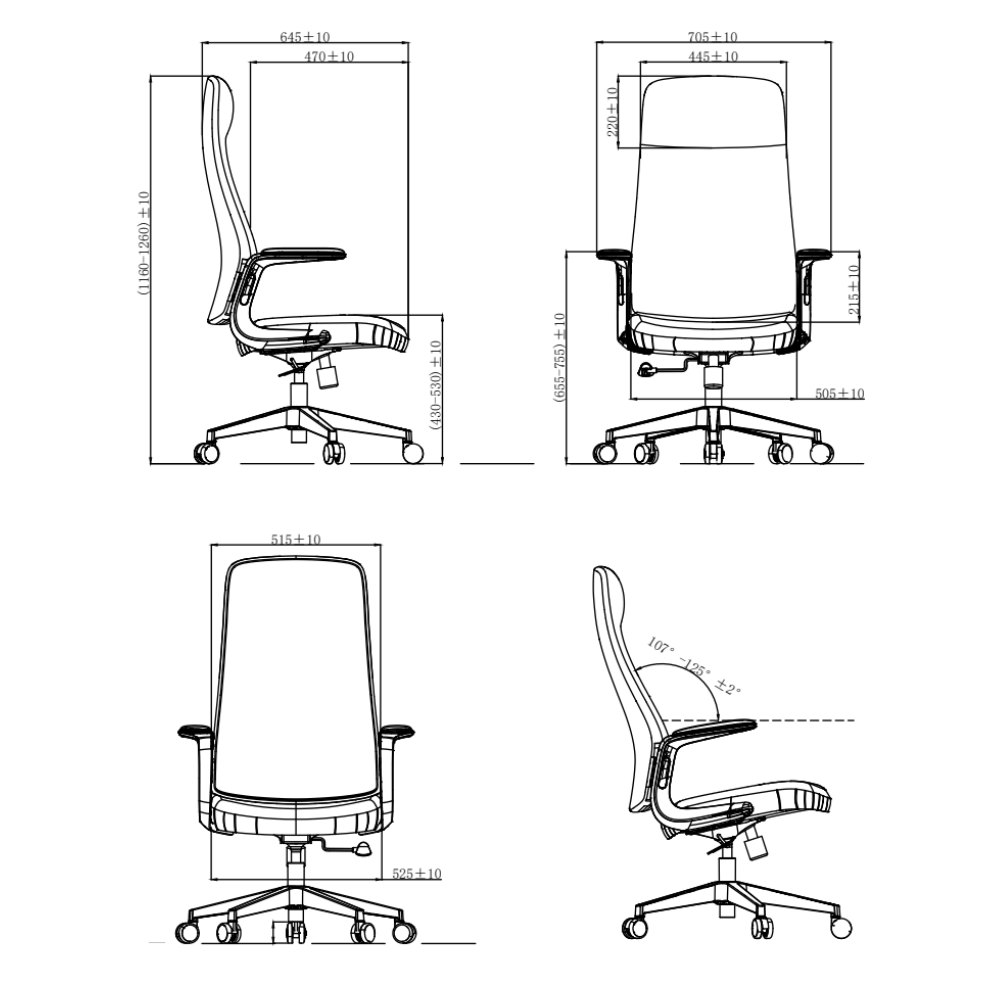 Ark High Back Office Leather Executive Chair