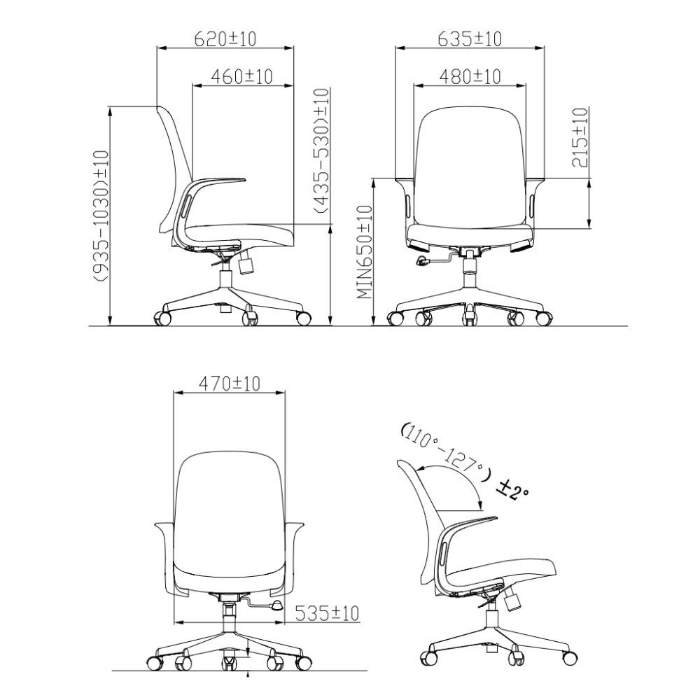 Ark-M Mid Back Office Chair