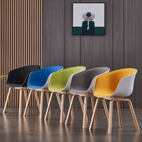 Arlo-B Modern Minimalistic Fabric Upholstered Plastic Dining Chair