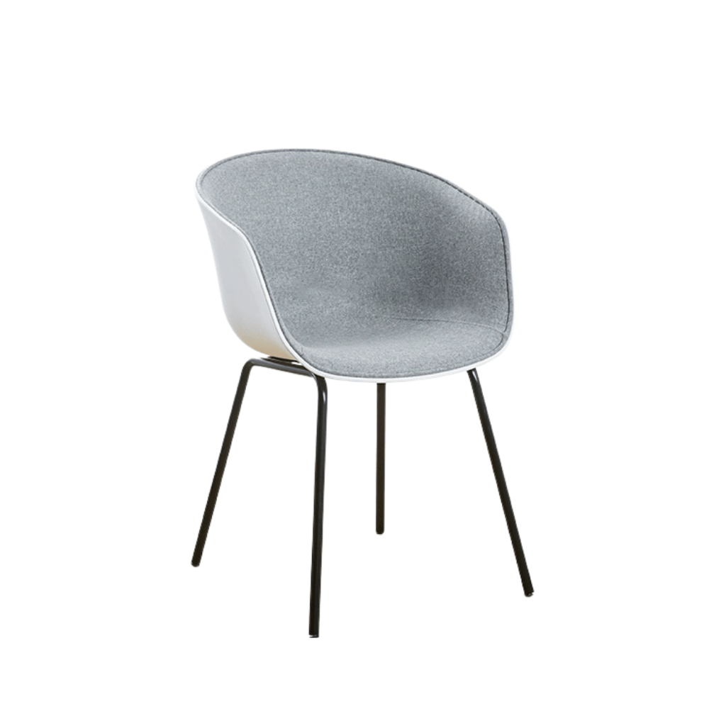 Arlo-B Modern Minimalistic Fabric Upholstered Plastic Dining Chair