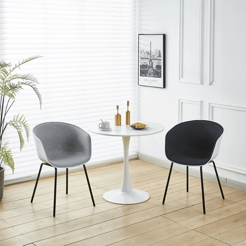 Arlo-B Modern Minimalistic Fabric Upholstered Plastic Dining Chair