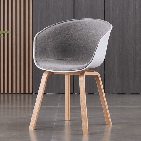 Arlo-B Modern Minimalistic Fabric Upholstered Plastic Dining Chair