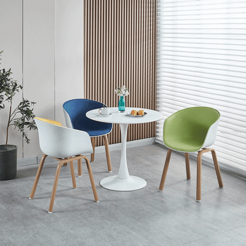 Arlo-B Modern Minimalistic Fabric Upholstered Plastic Dining Chair
