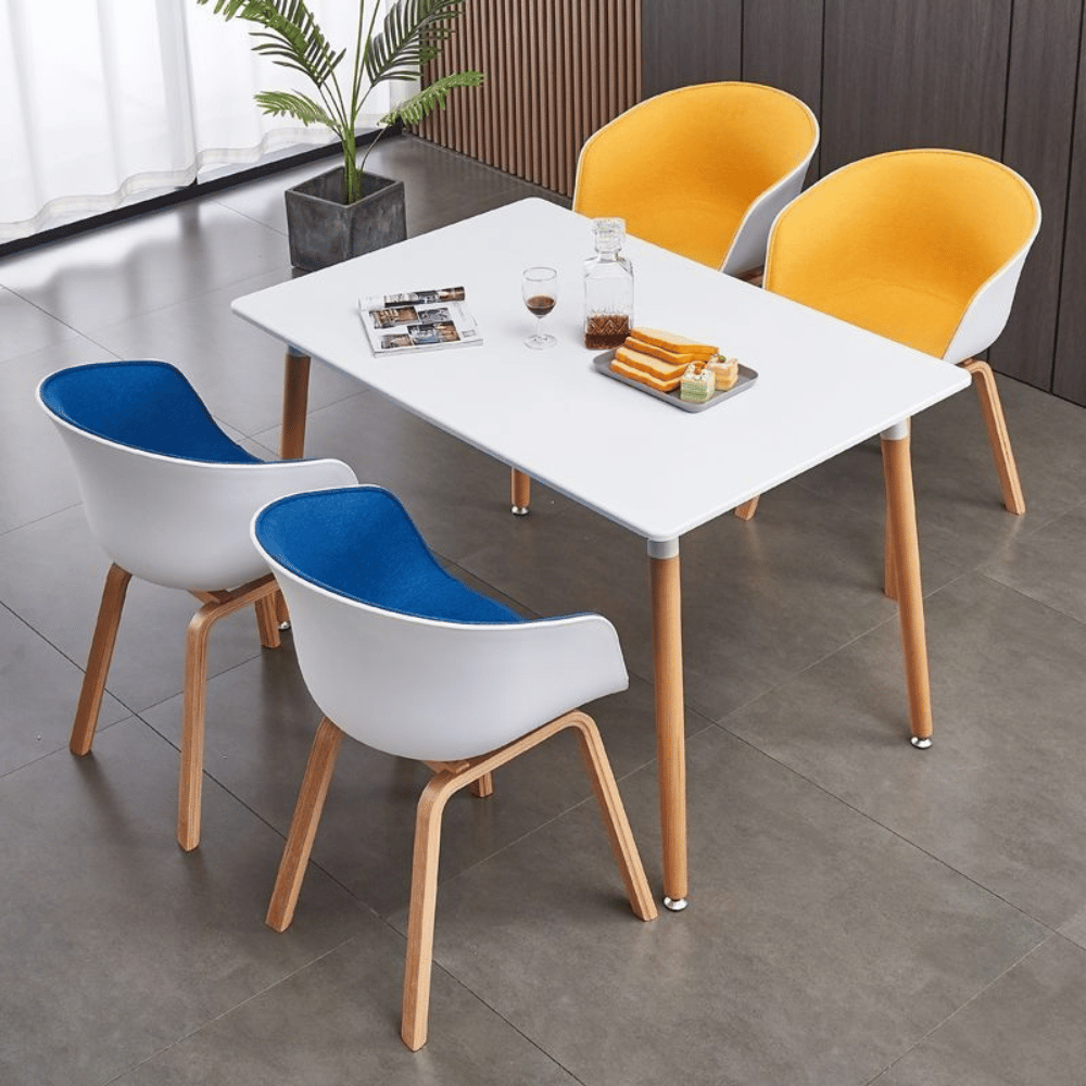 Arlo-B Modern Minimalistic Fabric Upholstered Plastic Dining Chair