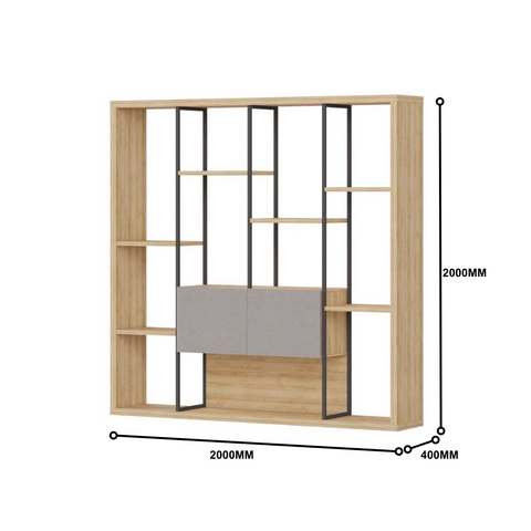 Array-C 2M Wooden Open Display Rack Selves Bookcase - Gavisco Premium Office Furniture