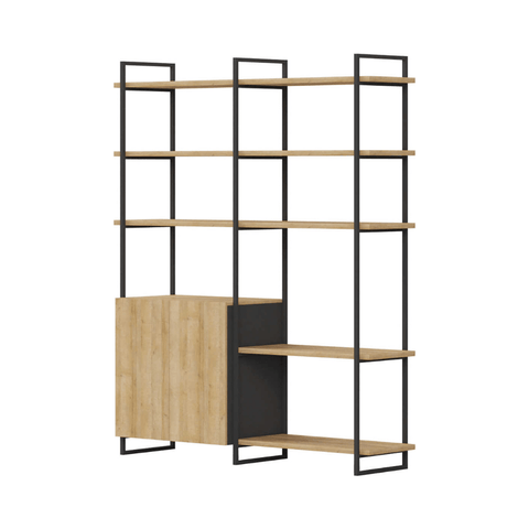 Array-B Steel Frame Wooden Open Display Rack Selves Bookcase - Gavisco Premium Office Furniture