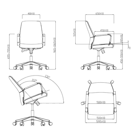 Ascend-M Mid Back Office Leather Executive Conference Meeting Chair