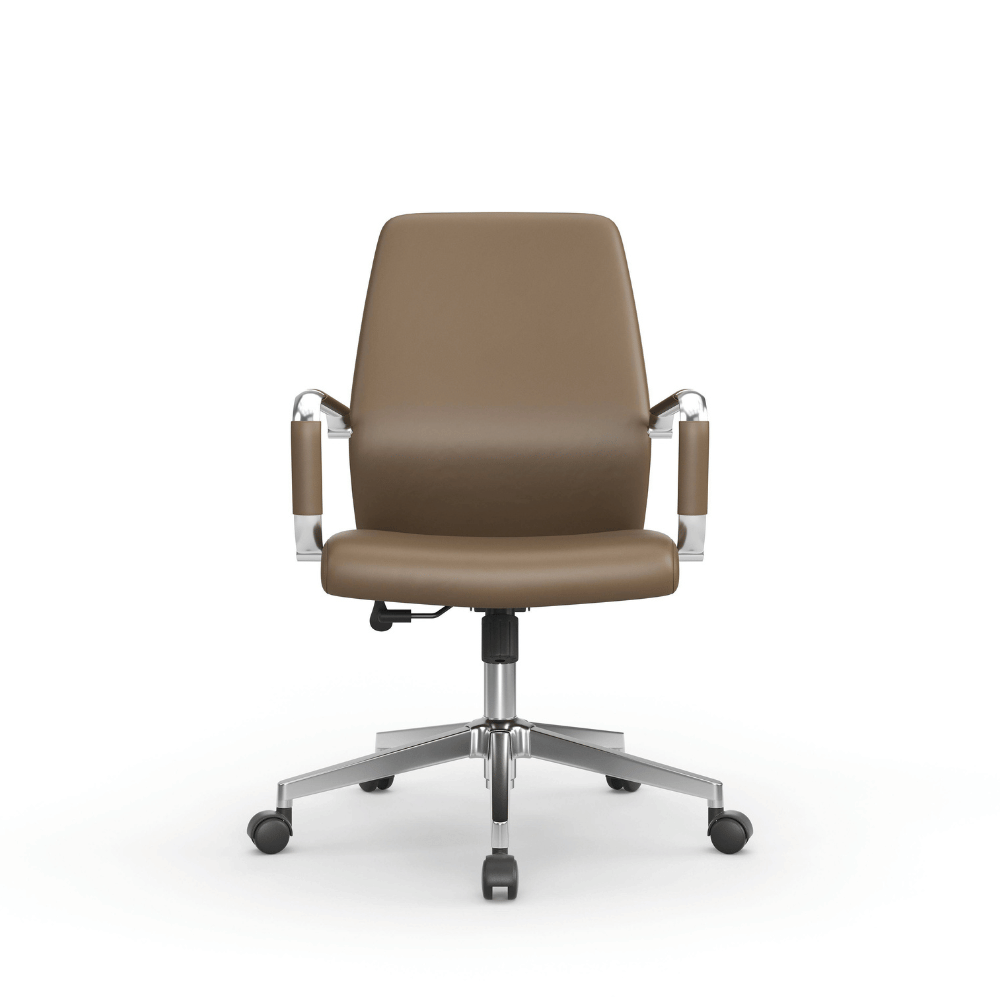 Ascend-M Mid Back Office Leather Executive Conference Meeting Chair