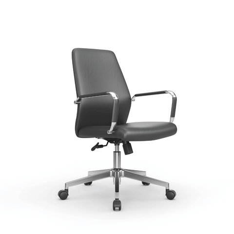 Ascend-M Mid Back Office Leather Executive Conference Meeting Chair