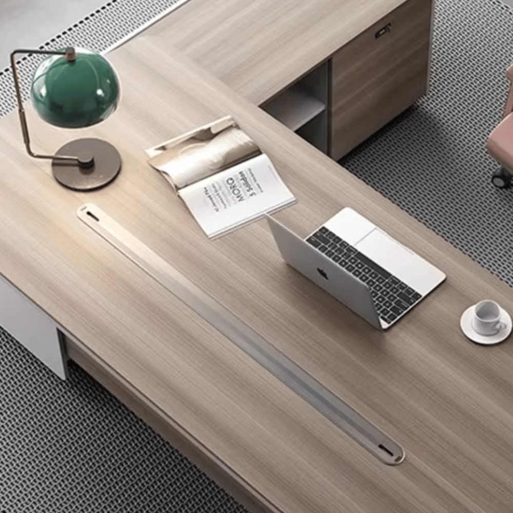 Astral-A Contemporary Wooden Executive Desk with Side Return Cabinet