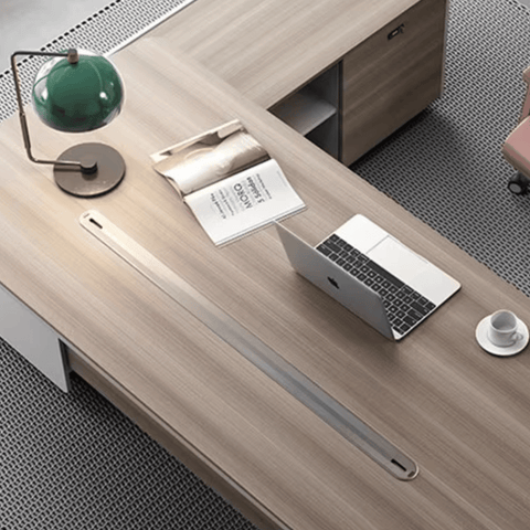 Astral-A Contemporary Wooden Executive Desk with Side Return Cabinet