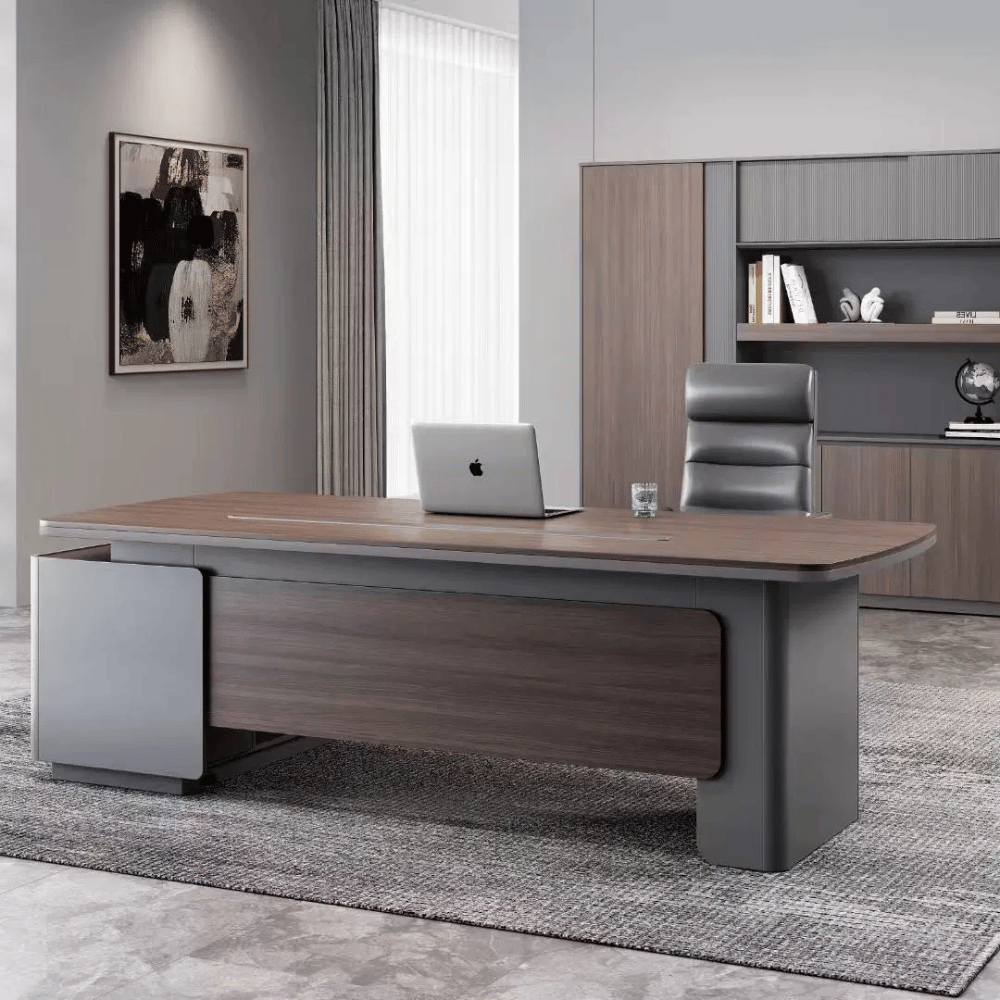 Astral-A Contemporary Wooden Executive Desk with Side Return Cabinet
