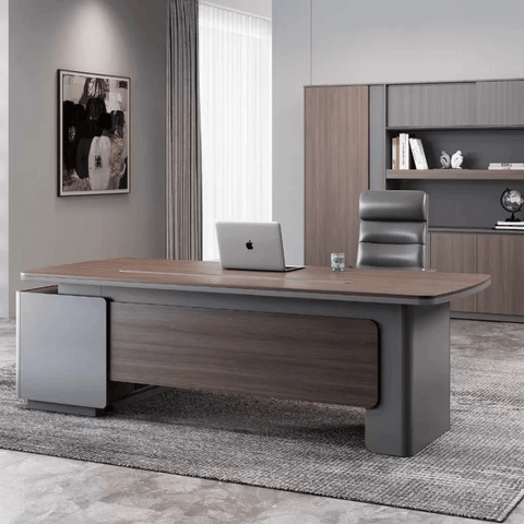 Astral-A Contemporary Wooden Executive Desk with Side Return Cabinet