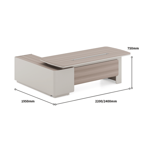Astral-A Contemporary Wooden Executive Desk with Side Return Cabinet
