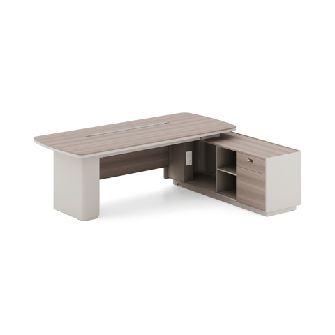 Astral-A Contemporary Wooden Executive Desk with Side Return Cabinet