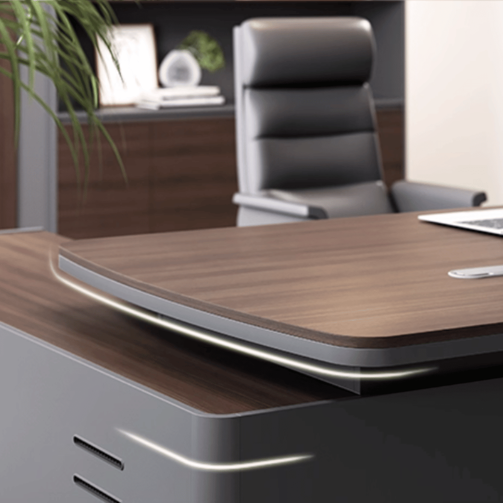 Astral-A Contemporary Wooden Executive Desk with Side Return Cabinet