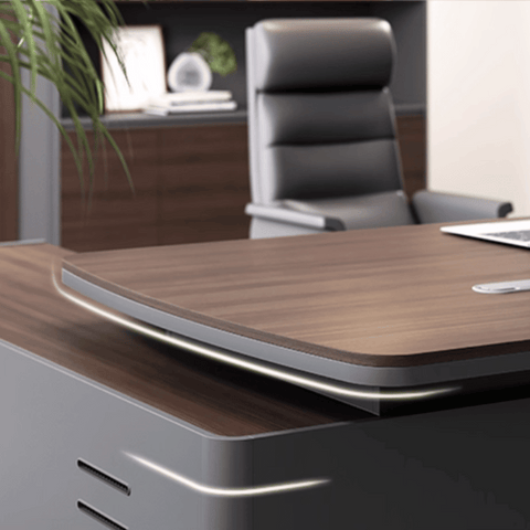 Astral-A Contemporary Wooden Executive Desk with Side Return Cabinet
