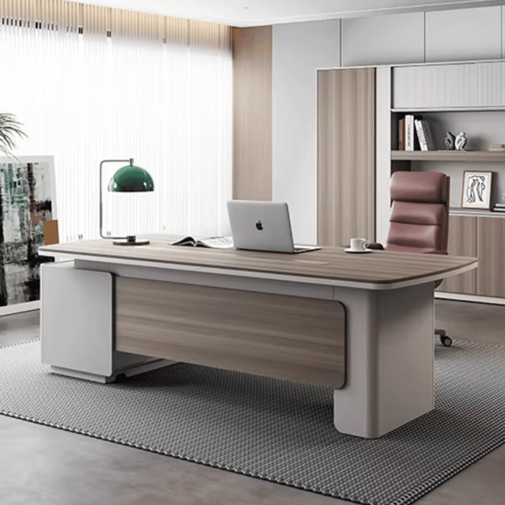 Astral-A Contemporary Wooden Executive Desk with Side Return Cabinet
