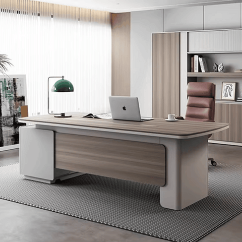 Astral-A Contemporary Wooden Executive Desk with Side Return Cabinet