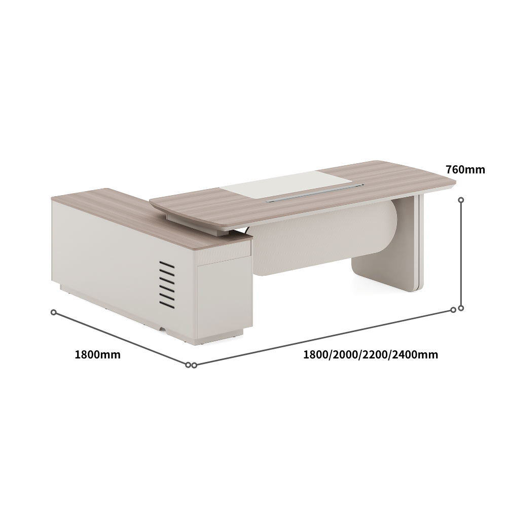 Astral-B Contemporary Wooden Executive Desk with Side Return Cabinet