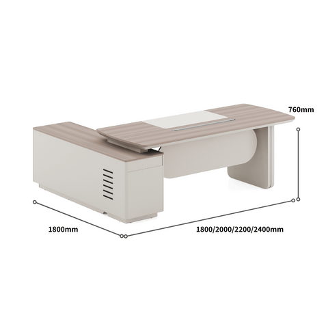 Astral-B Contemporary Wooden Executive Desk with Side Return Cabinet