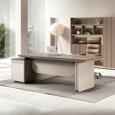 Astral-B Contemporary Wooden Executive Desk with Side Return Cabinet