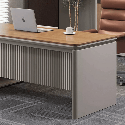 Astral-D Contemporary Small Wooden Executive Desk with Side Return Cabinet