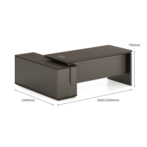 Astral-D Contemporary Small Wooden Executive Desk with Side Return Cabinet