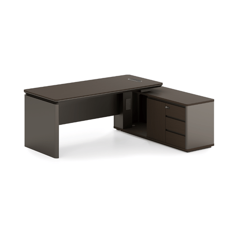 Astral-D Contemporary Small Wooden Executive Desk with Side Return Cabinet