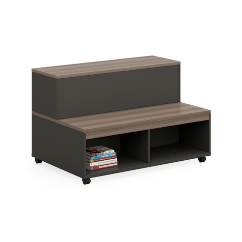 Athena School Library Wooden Mobile Ladder Cabinet Bookcase System