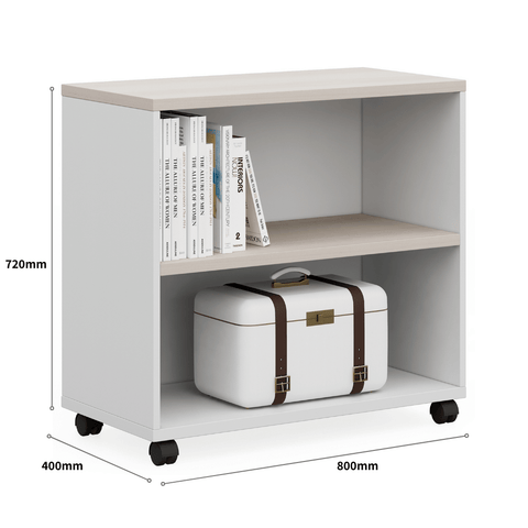 Athena School Library Wooden Mobile Ladder Cabinet Bookcase System