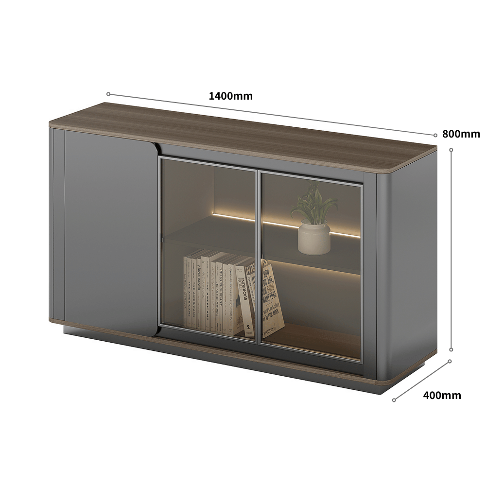 Atoms-C Premium Wooden Office Pantry Low Executive Cabinet Sideboard