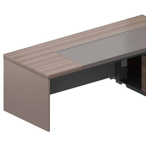 Aura Luxury Wooden Executive Desk with Side Return Cabinet