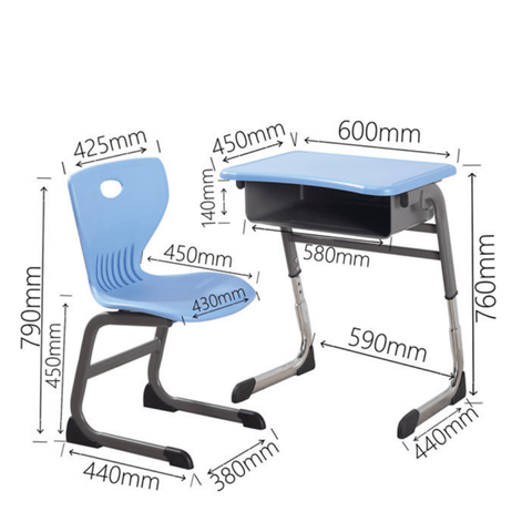 Axiom Adjustable Cantilever Student Desk and Chair Set