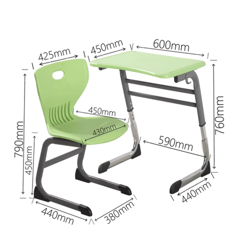 Axiom Adjustable Cantilever Student Desk and Chair Set