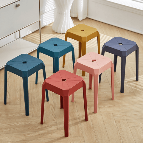 Axis Modern Stackable Plastic Square Stool