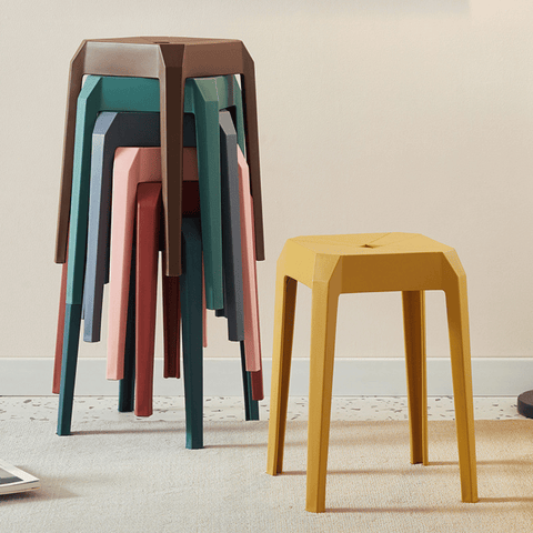 Axis Modern Stackable Plastic Square Stool