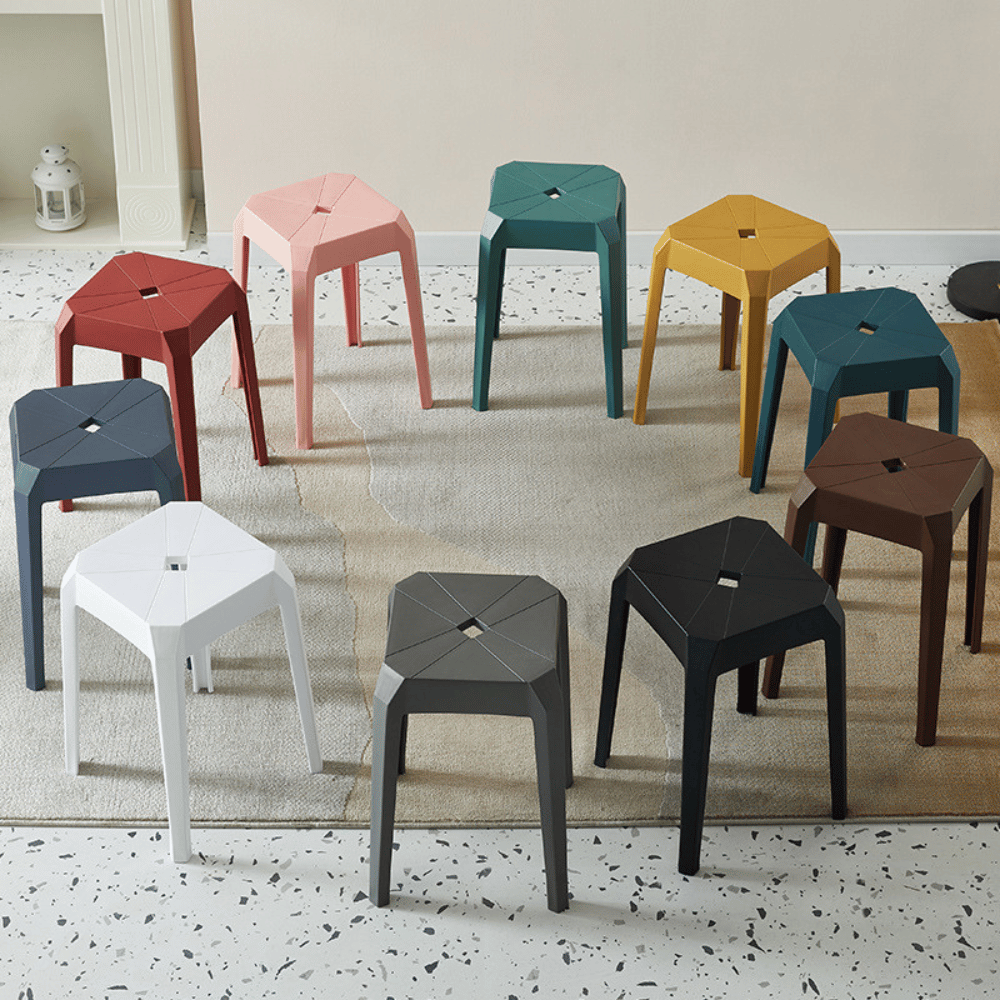 Axis Modern Stackable Plastic Square Stool